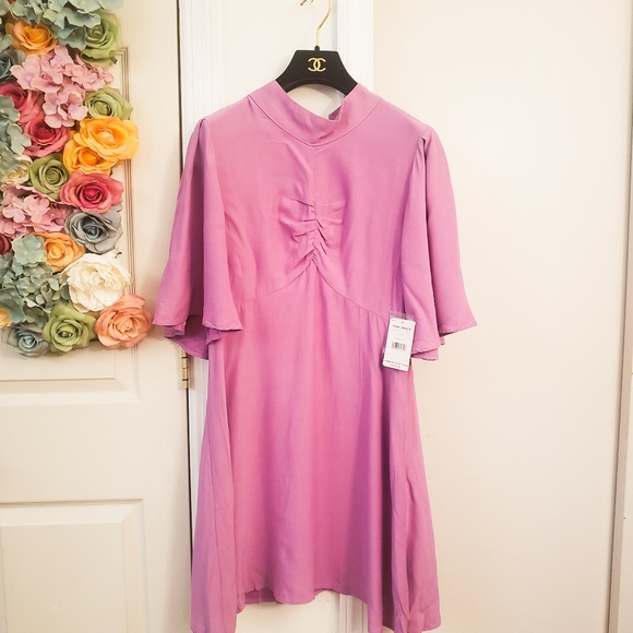 NWT $128 FREE PEOPLE Pink Ruched Spring Mini L 12 - Picture 4 of 7